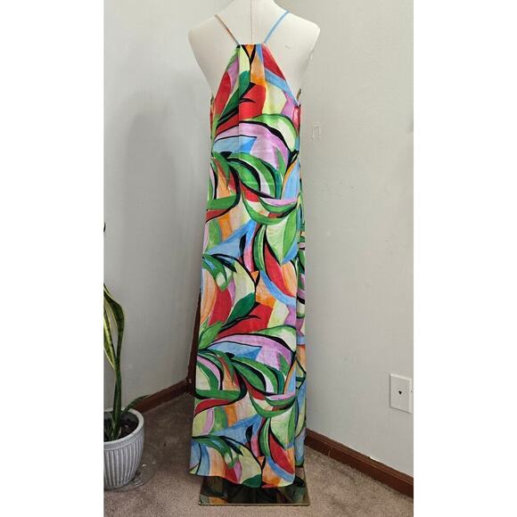 NICOLE MILLER Abstract Floral Maxi Tent Dress Small - Picture 5 of 10